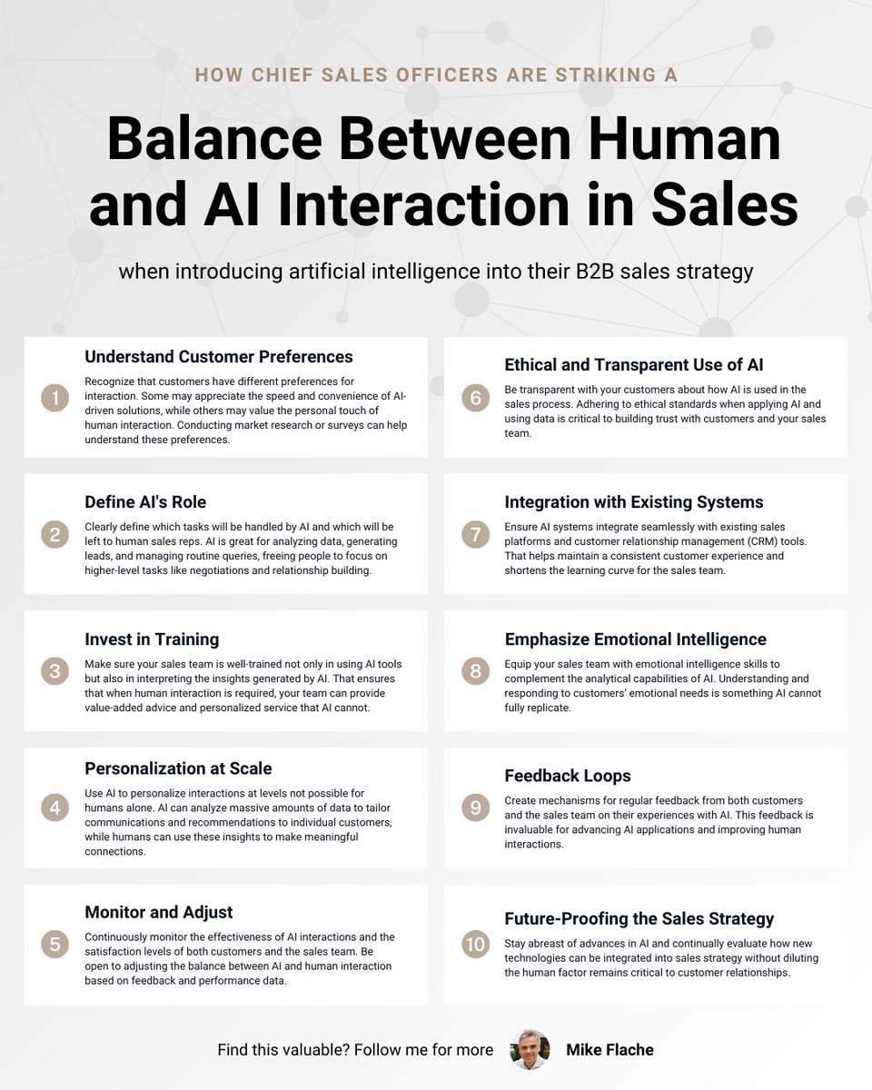 Balancing act: How top CSOs are integrating AI without losing the human touch in B2B sales 💡 Chief sales officers (CSOs) are at the forefront of integrating artificial intelligence (AI) into sales strategies. It's a move that promises efficiency but also requires a thoughtful…