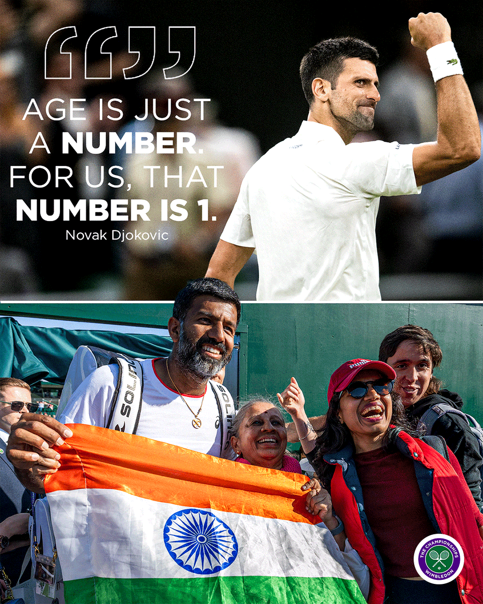 Living proof age is just a number. @DjokerNole and @rohanbopanna continue to defy their years 💪