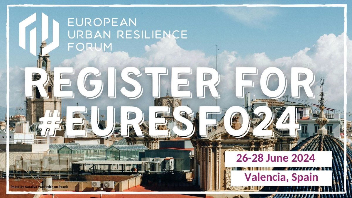 The beautiful city of @AjuntamentVLC, the host of #EURESFO24 is also the European Green Capital for 2024! Join us on June 26-28 to discuss #UrbanResilience and #WaterResilience to the Mediterranean coast 🌊 ‼️Register Now‼️ urbanresilienceforum.eu/registration/