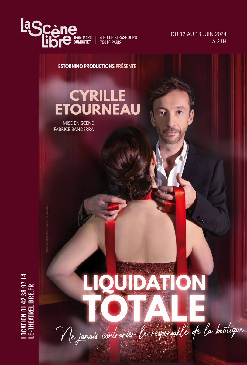 #liquidationtotale @cyrilletourneau les 12 &13 juin 2024 @TheatreLibre_ #theatreday #seulenscene #paris #estorninoproductions