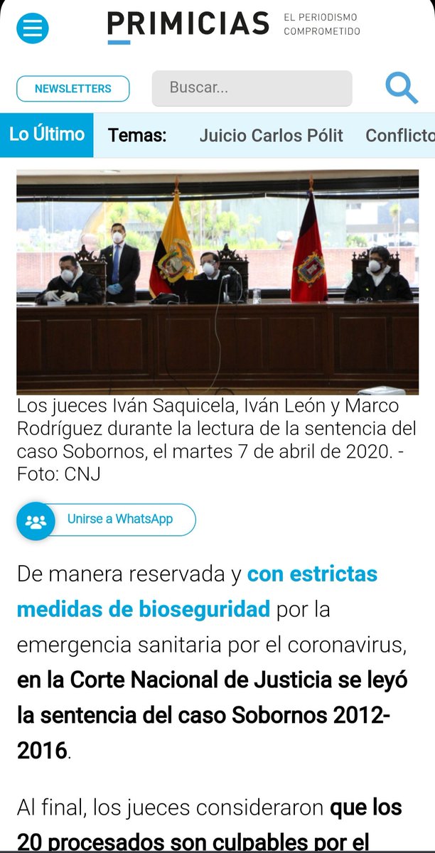 Ulises30987180's tweet photo. @EcuaPega @yali_loaiza Falso es poner sombra de duda con falso relato. Es de dominio público que el tribunal que lo condenó estaba integrado por los jueces Saquicela, León y Rodríguez. Terán no fue parte del tribunal. https://t.co/hTZtTJBfJy