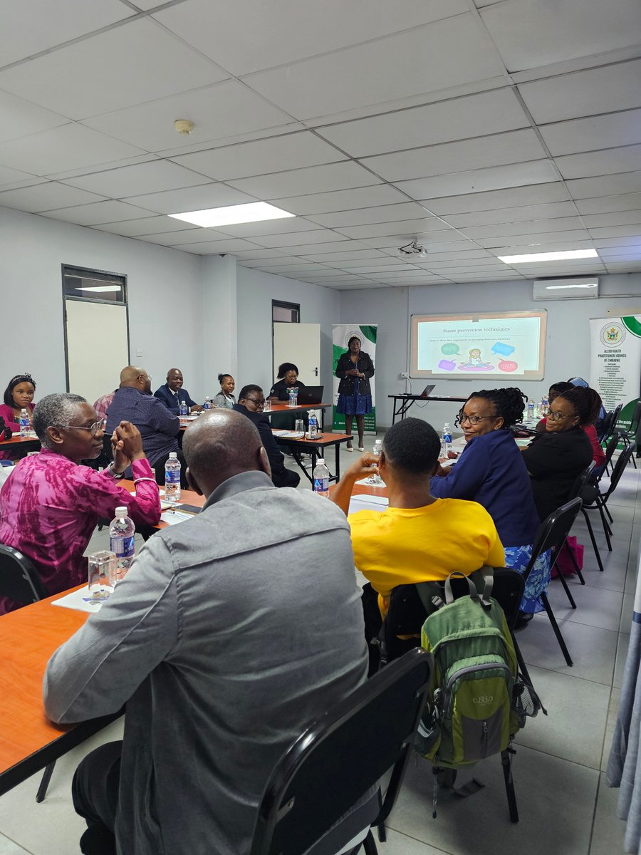 Day 2
The Allied Health Practitioners Council of Zimbabwe FIRST AID IN MENTAL HEALTH TRAINING  is engaging, educative, supportive and equips trainees with necessary skills in #mentalhealthawareness and the fight against #substanceabuse #depression #suicide @ZirimaHerbert