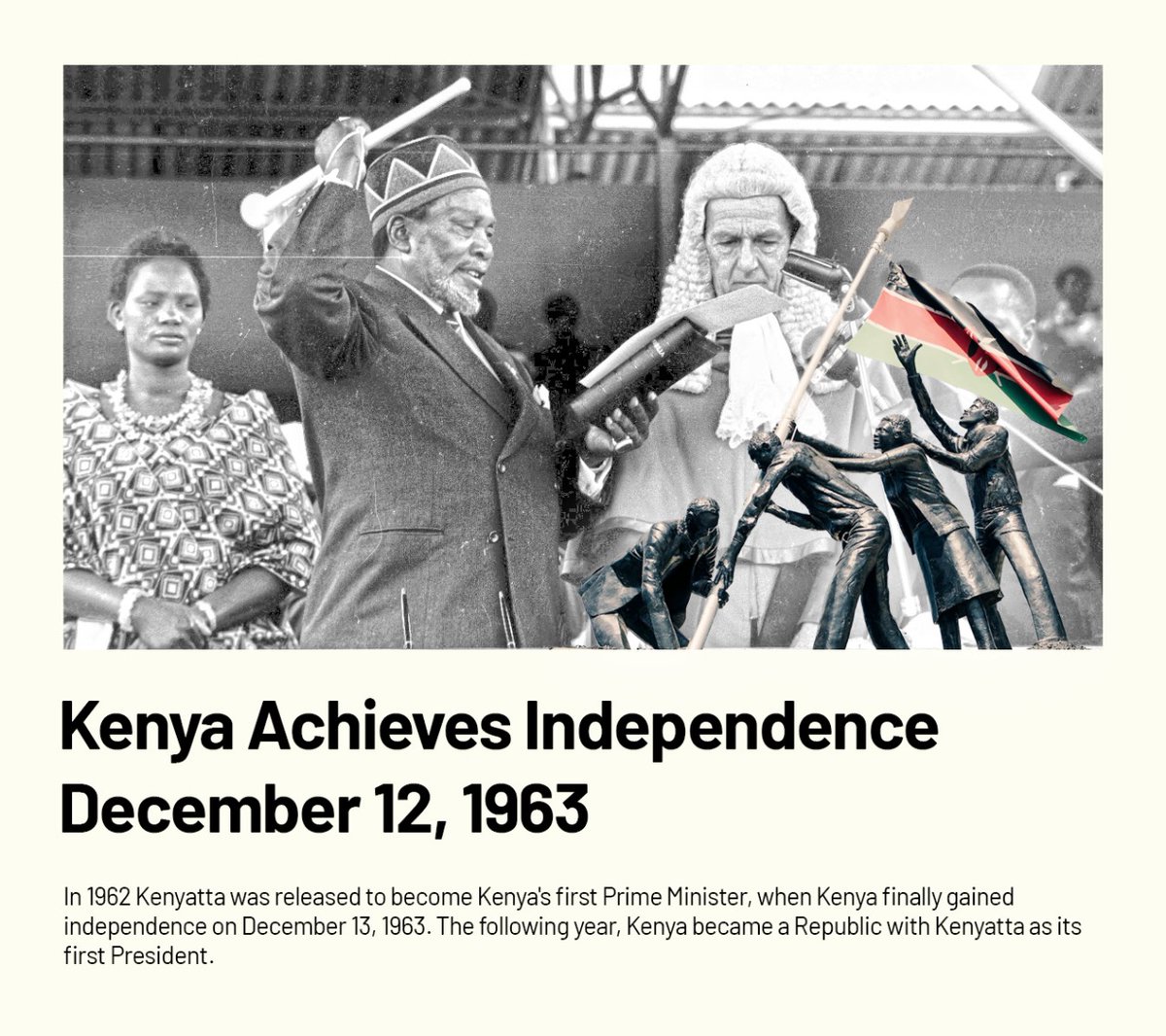 Proudly Kenyan

Kenya attaining independence gave us our national identity- one that we could use to build a new nation based on shared values, aspirations and pride in our cultural heritage. #KenyaWins