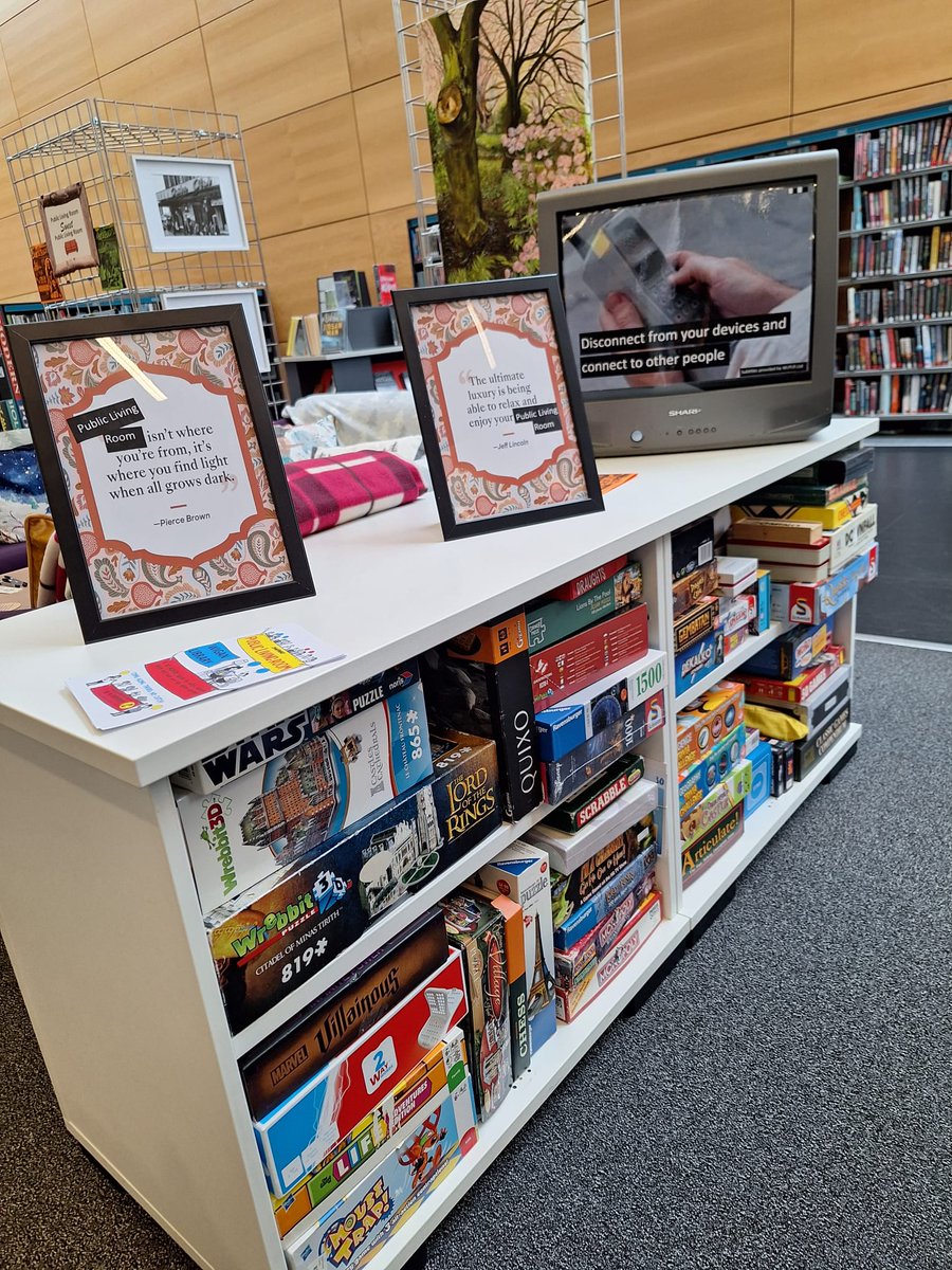WiganLibraries's tweet photo. Have you visited our Public Living Room at Wigan Library yet? It is a lovely, relaxing space where you can take a little break or have a chat plus there are lots of board games, books and magazines for you to enjoy too #WiganLibrary https://t.co/0TVgRMLMeK