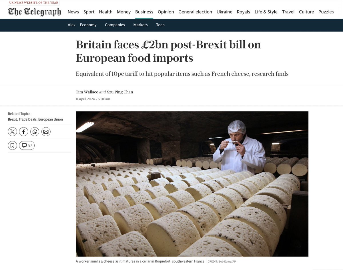 I love the phrasing of this. 'There were we, minding our own business, and along comes this Europe thing, and whacks us for two billion quid.' ~AA telegraph.co.uk/business/2024/…