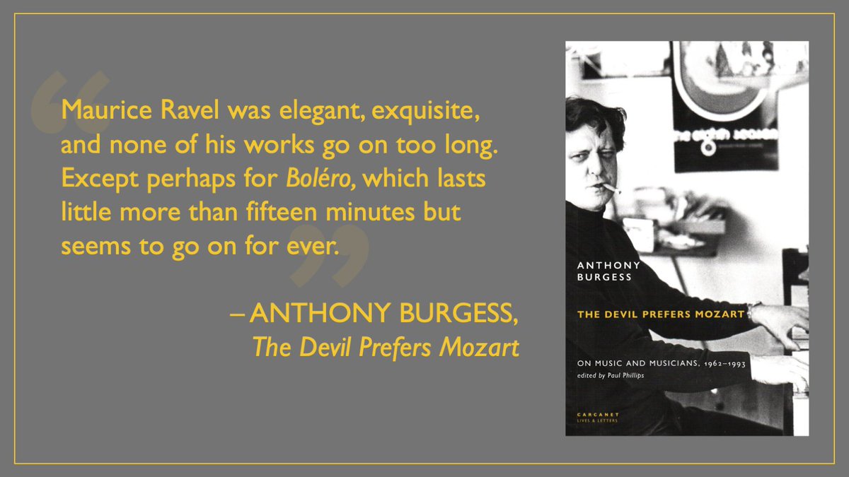 The Devil Prefers Mozart is #AnthonyBurgess's new collection of essays about music and musicians. He writes about everything from classical music to heavy metal.

@Carcanet is offering 25% off the book at their webstore until 15 April. Use code IABFDPM25: carcanet.co.uk/cgi-bin/indexe…