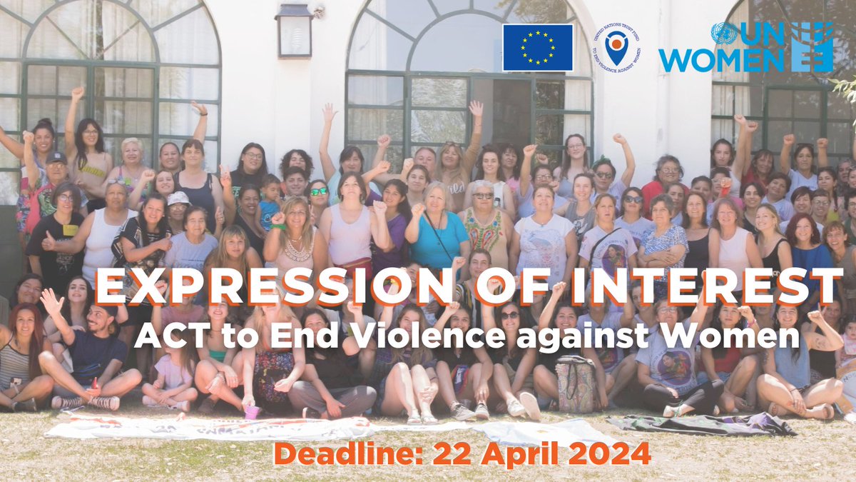 #UNTF is seeking multi-country initiatives under #ACT programme, aimed at strengthening practice-based knowledge, women's rights & #feminist movements to #EVAW in Latin America & sub-Saharan Africa. ⚠️Submit your expression of interest before 22 April! 👉bit.ly/4d3CRGO