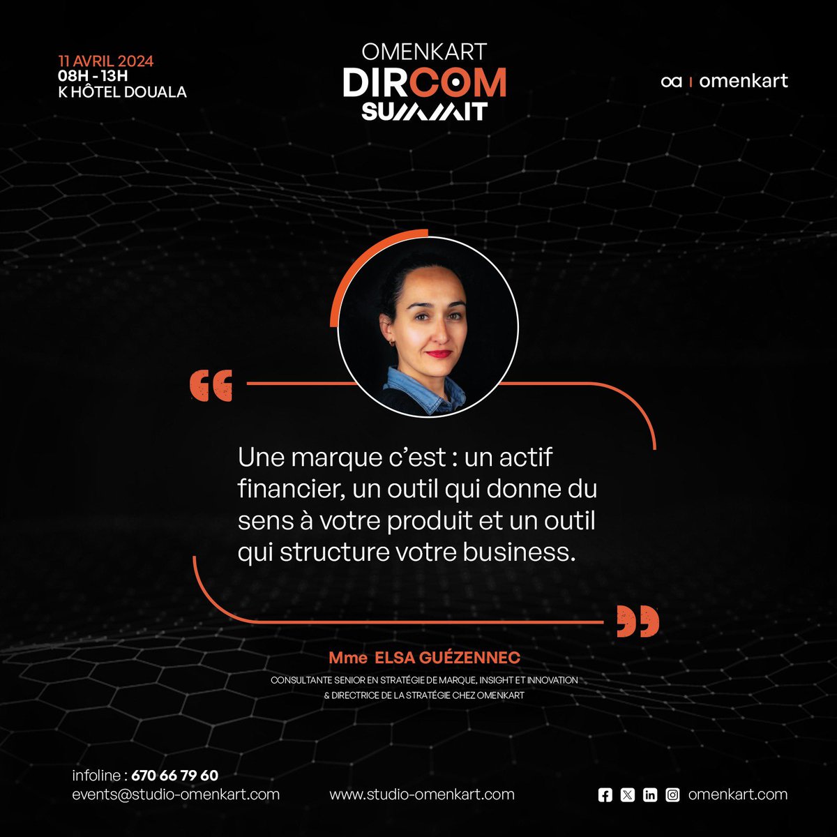 omenkart's tweet photo. « Une marque c’est … » - Elsa Guézennec, Directrice de la stratégie d’Omenkart.
#DirComSummit
#Marque #Branding #Pouvoirdelamarque #Omenkart https://t.co/XCDPjLd8Iv