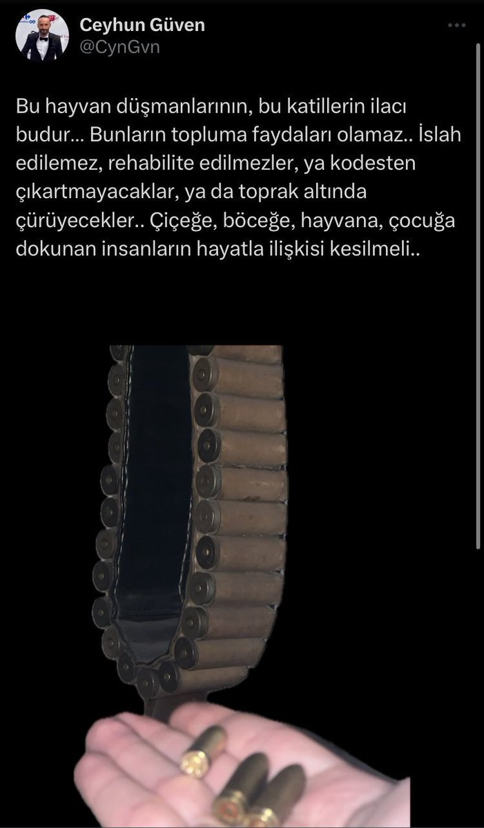 🔥Vatandaşları ve gazeteci @secil6161’ı mermi fotoğrafıyla tehdit eden köpek derneği yöneticisinin evinde yapılan aramada 3 adet tabanca ve çok sayıda mermi ele geçirildi..Şahıs gözaltına alındı! 🔸Bunları toplumun başına bela ettiniz! #KöpekleriToplayın ve sorunu çözün artık!…