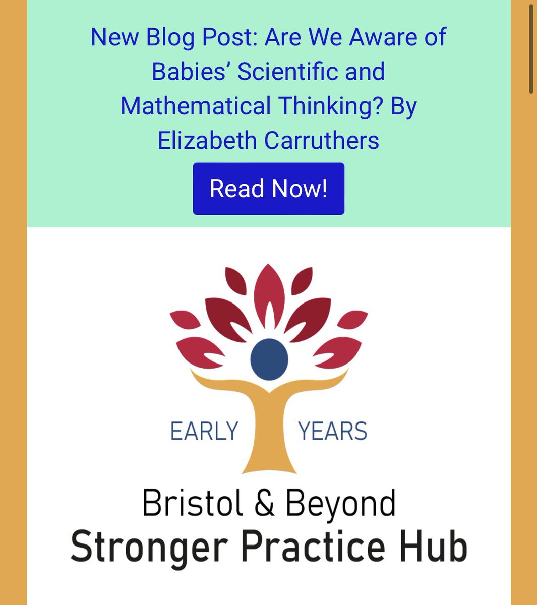 NEW BLOG POST live on the website! 
Are we aware of babies scientific and mathematical thinking? Written by Elizabeth Carruthers. Check it out via the link below… 

beyth.co.uk/2024/04/09/are… 

#EarlyYears #EYFS #WorkingWithBabies #EarlyChildhood #EarlyYearsMaths #SPH