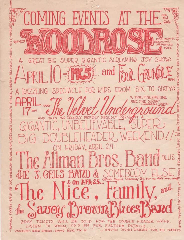 Woodrose Ballroom, Springfield MA. April 1970. If you can only go to one show, which would it be?