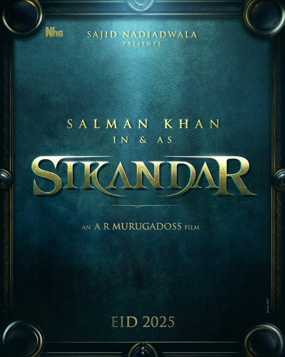 New Film #Sikandar To Release On #Eid2025.
Starring: #SalmanKhan
Directed By #ARMurugadoss.
Produced By #SajidNadiadwala.

#SikandarEid2025 #FilmUpdates #CinemaUpdates #MovieSpy

Follow @MovieSpyy For Latest Entertainment Updates.