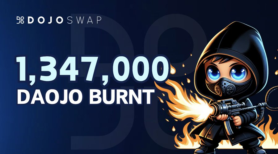 🔥 A total of 1,347,000 DAOJO has been burnt in accordance to our updated tokenomics explorer.injective.network/transaction/E9…