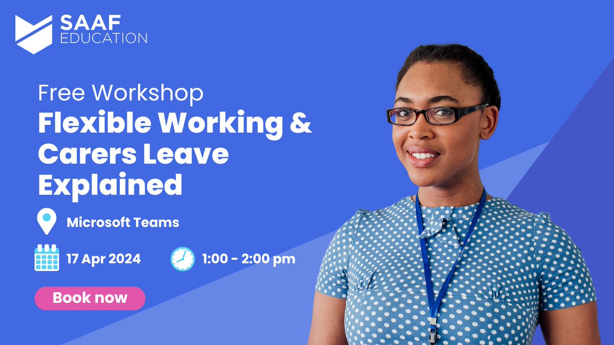 Do you have questions about flexible working and Carers Leave❓🤔 

Join us for our upcoming free workshop, where we'll explore how employment law is evolving!

📅 Wednesday 17 April, 1-2 pm

Book ➡️ bit.ly/43O4Kym

#SBMTwitter #SBLTwitter