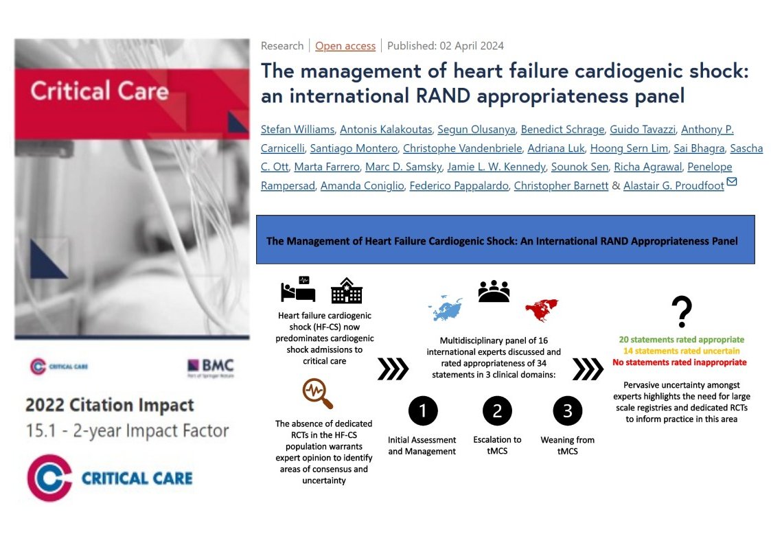 #CritCare #OpenAccess The management of heart failure cardiogenic shock: an international RAND appropriateness panel Read the full article: ccforum.biomedcentral.com/articles/10.11… @jlvincen @ISICEM #FOAMed #FOAMcc