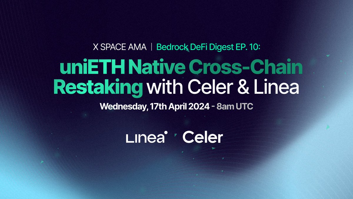 We've been working really hard pushing cross-chain restaking, but why? Come sit down with our experts from @CelerNetwork and @LineaBuild next week to discuss native cross-chain restaking with $uniETH and what that means for you.