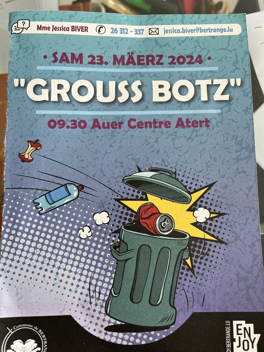 Taking part in the Grouss Botz in Luxembourg keeping the local environment free of trash and rubbish