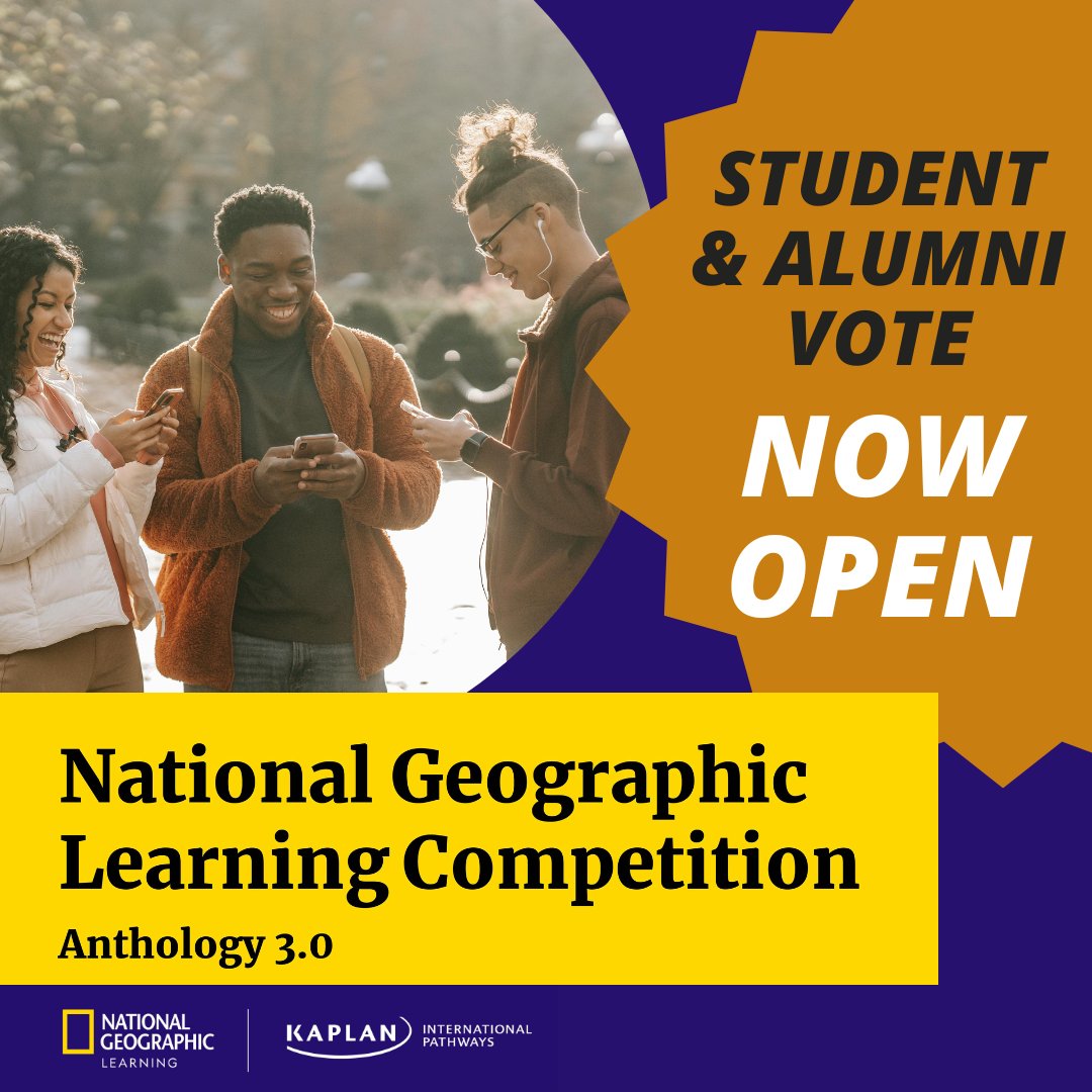 🏆 The student and alumni vote is now open for our National Geographic Learning Competition by @KaplanPathways and @ExploreInside Find out more: pathways.kaplaninternational.com/course/view.ph… 
 
#KaplanLife #NGLCompetition #StudentCreativity #WellbeingJourney