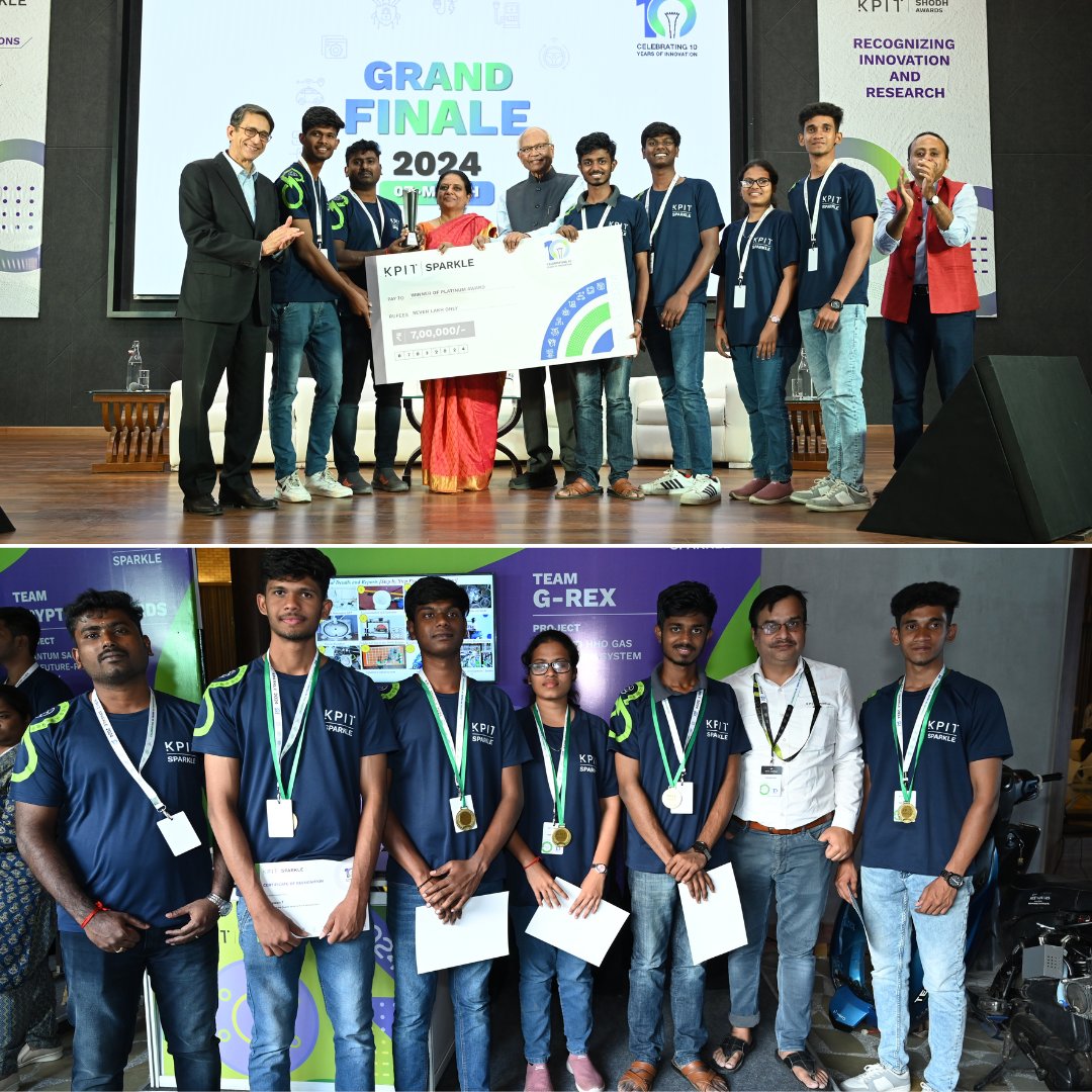 Team G-REX from @KonguOfficial won the 10th edition of #KPITSparkle with their innovative HHO gas generation system. They designed a control system for on-demand hydroxy gas production, promoting cleaner and more efficient energy solutions in the automotive industry.