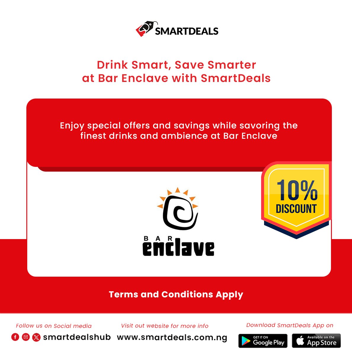 smartdealshub's tweet image. Quench your thirst for savings! Enjoy 10% off on all our refreshing drinks @barenclave
Cheers to good deals! 🥤💸 

#SipAndSave #smartdeals #smartdealshub