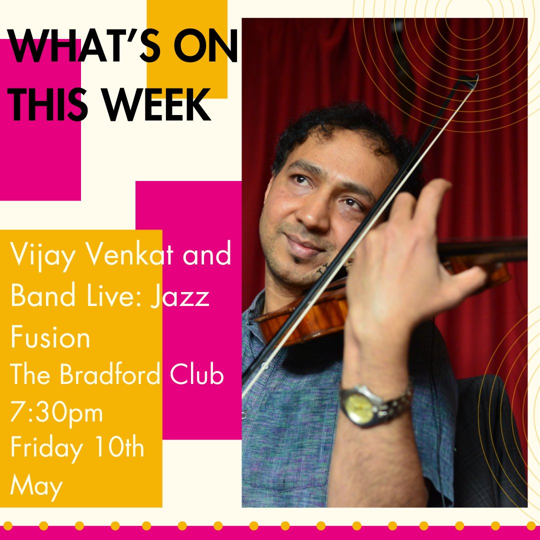 WHATS ON THIS WEEK Vijay Venkat and Band Live: Jazz Fusion Join us in the unique surroundings of Bradford Club for an evening of stunning music from Vijay Venkat. Tickets: Link in Bio #westyorkshire #bradfordevents #jazzwestyorkshire #bradford2025 #bradford