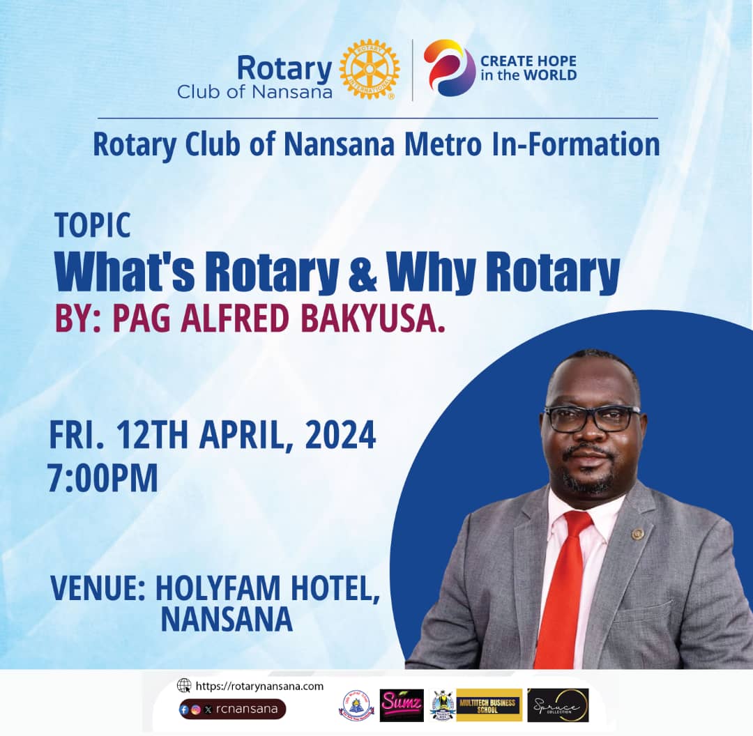 Greetings Friends. Do join us this *Friday 12th April,2024* at *HolyFam Hotel, Nansana* for another powerful and timely session with our own *PAG Alfred Bakyusa* We can't wait to host you 😊 *#PRTeam_RCNansana* *#RCNansana_Metro_In-Formation*