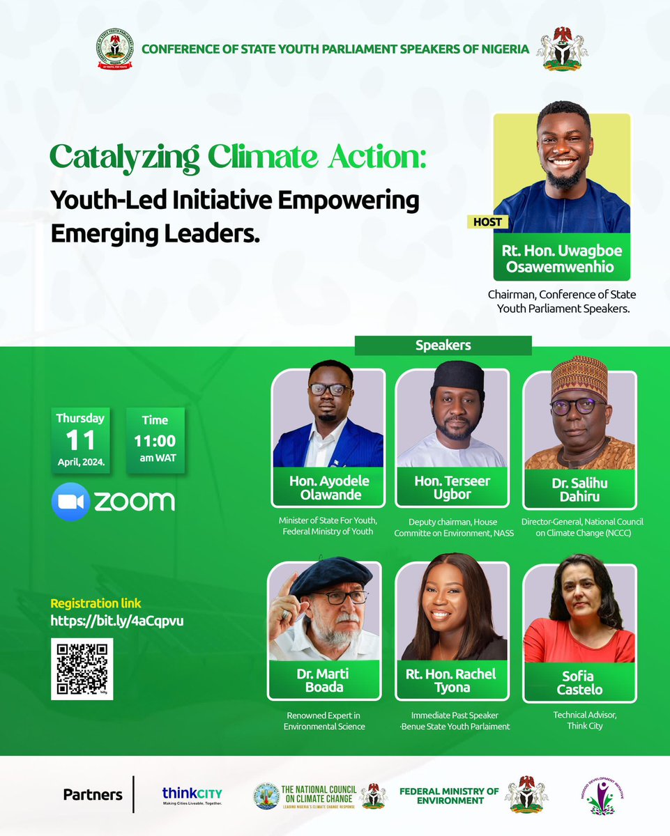 #LiveUpdate: This much anticipated webinar organised by the leadership of @cososypn is about to begin by 11am (WAT). It is a great opportunity for young Nigerians to immerse themselves in understanding their roles and responsibilities towards leading global objectives on climatic…