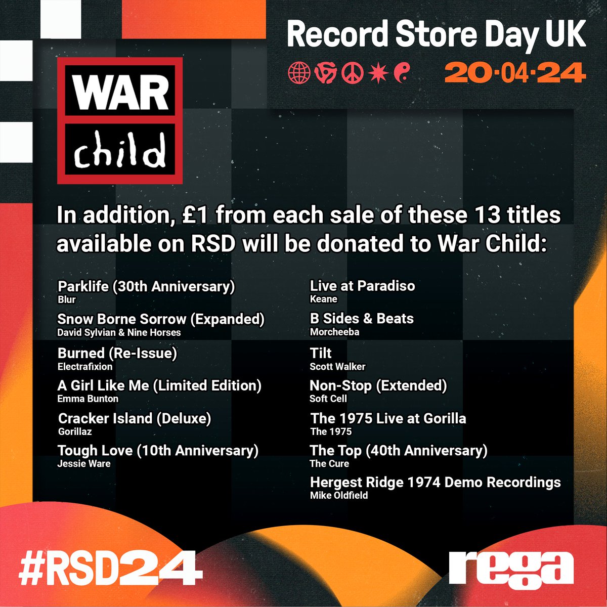 🎉 WIN exclusive signed #Rega x #RSD turntables! We've joined forces with our pals at @RSDUK to launch a mega-fundraiser for @WarChildUK . HOW TO ENTER: STEP 1: 🎟️ Snag as many £5 raffle tickets as your heart desires here: bit.ly/3PZRMaV STEP 2: 📅 Winners announced…