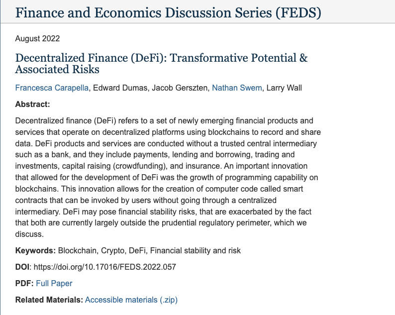 0xVolastra's tweet photo. Chairman Gensler just revealed his cards.

You might be surprised if I told you it's the Federal Reserve that probably asked Gensler to attack Uniswap.

The Fed is weaponizing the SEC to slow down financial innovation.

The Fed is looking at DeFi for quite some time now, they absolutely understand that it's Decentralized, Permissionless, and Removing central intermediaries. 

Why the Fed is afraid of DeFi?

It's all about CONTROL and LEVERAGE.

Currently, the Fed does everything in the opaque then create reports of what they've done. What's the biggest strength of DeFi? TRANSPARENCY! Even David Solomon, CEO of Goldman Sachs recognizes that fact.

The Fed SHOULD be transparent, they have to create public reports of their actions since they're public servants. But they use those reports to gain leverage over market participants to pick winners and losers.

They also fear that they'll lose lots of power over time.

Why did the Fed attacked Uniswap NOW?

Because of BlackRock.

The Fed didn't want to bring too much attention to it at first. But Larry Fink kept talking about tokenisation. I think they panicked when they heard that BlackRock launched their DeFi Fund on Ethereum mainnet. The Fed Vice Chair Michael Barr probably almost chocked hearing that lol

This is our toughest battle for DeFi. The fact that the SEC attacked Uniswap means they're desperate and losing! 

Ethereum's DeFi is already changing Finance!