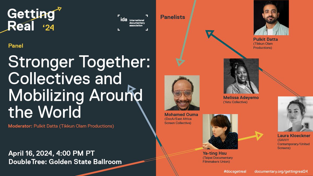 Our ED, Mohamed Saïd Ouma, will be speaking at @idaorg's Getting Real '24 'Stronger Together Collectives and Mobilising Around the World' Panel on April 16, 2024. #docsgetreal