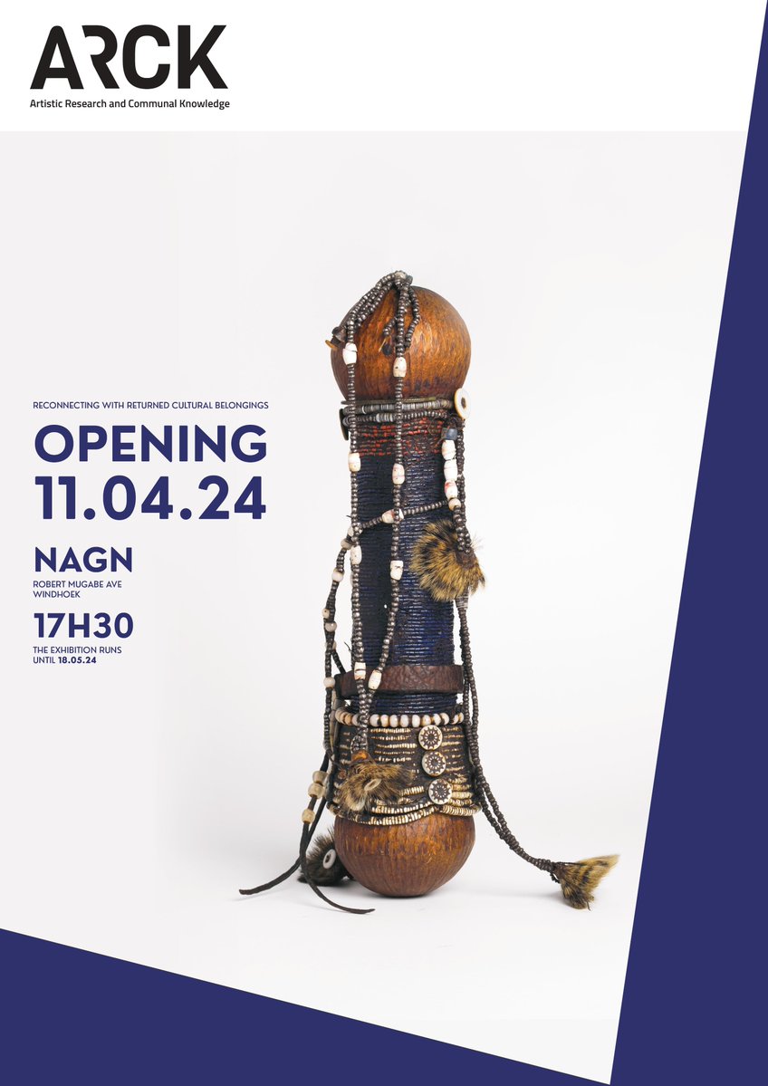 Join us today! The ‘ARCK’ Exhibition, in collaboration with Heinrich Böll Foundations and @HenkelStiftung, @MuseumsANamibia and the Prussian Cultural Heritage Foundation, officially opens at 5:30pm. 📍: The National Art Gallery of Namibia Entry is free.