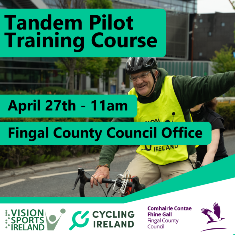 🚴‍♂️ Tandem Pilot Training Course 🚴‍♂️ In partnership with @CyclingIreland and @Fingalcoco we are delighted to announce our next upcoming Tandem Pilot Training Course which will take place on Sat, April 27th from 11am -2pm. Register via the VSI website 👉visionsports.ie/event/tandem-p…