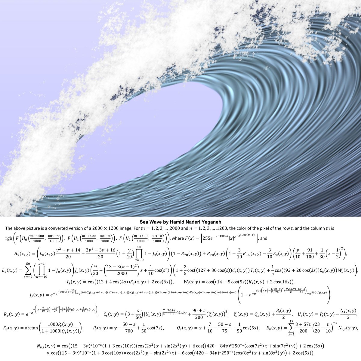I drew this sea wave with mathematical equations.