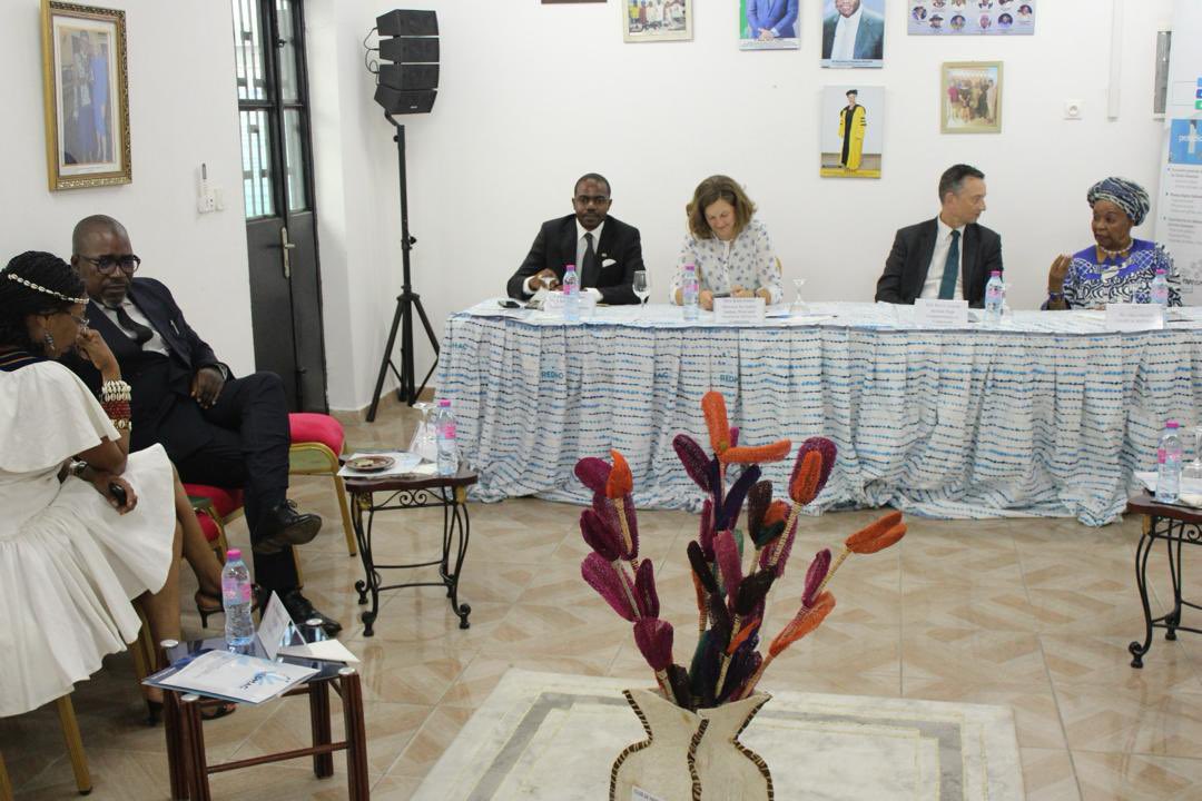 Discussions at REDHAC with High Commissioner of the United Kingdom, Mrs Kate FOSTER; Director for West Africa, Sahel, Sudan and South Sudan, Mr Cleatine,Bar. Alice Nkom Co-PCA & Dr . Maximilienne, ED of REDHAC, Agbor BALLA, President of CHRDA and Mrs KAH WALLA, President of CPP.