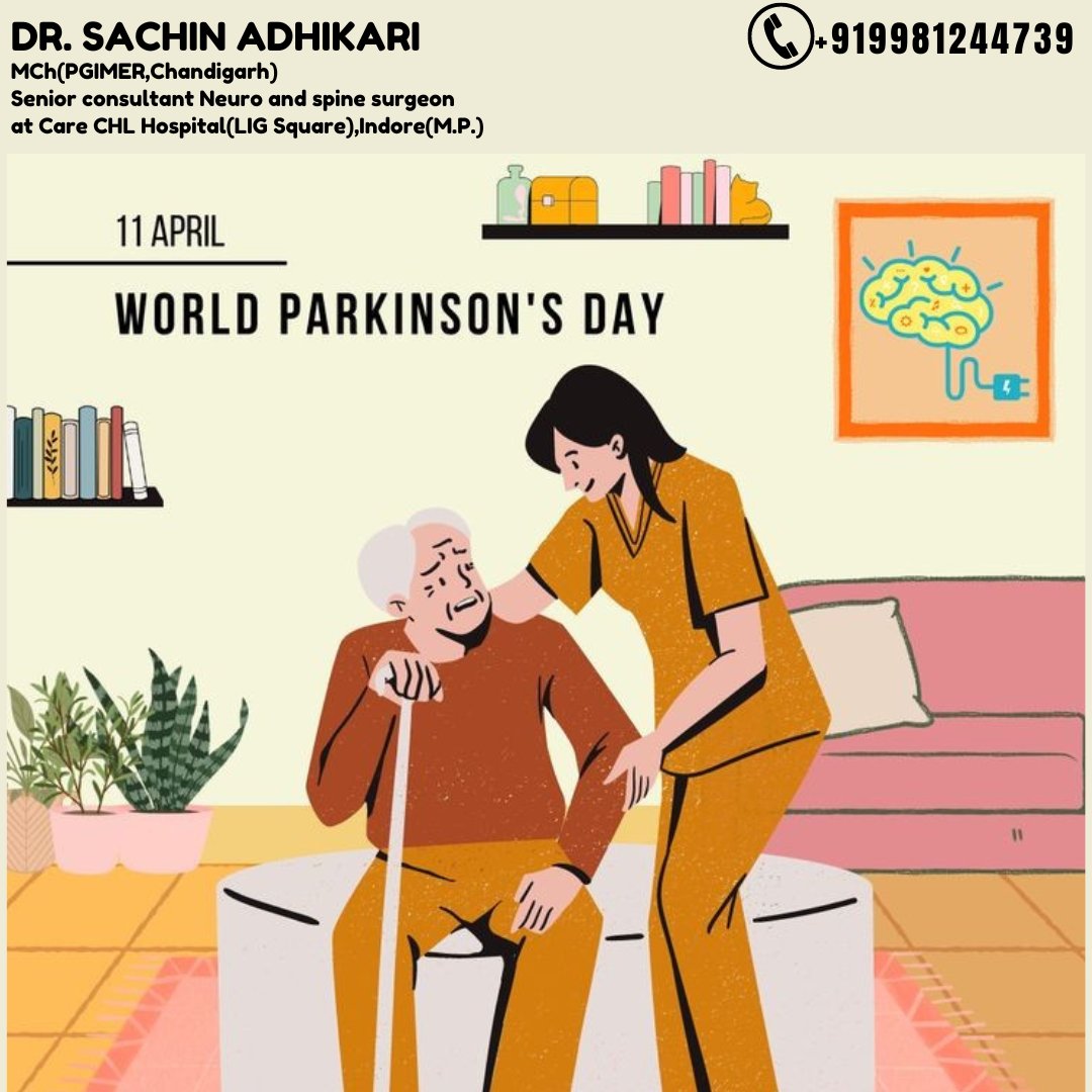 Today, let's raise awareness and support for those living with Parkinson's. Together, we can make a difference

Consult with me at Care CHL Hospital, Indore Dr. Sachin Adhikari Schedule an Appointment by calling +91-9981244739

#worldparkinsonsday #awareness #DrSachinAdhikari