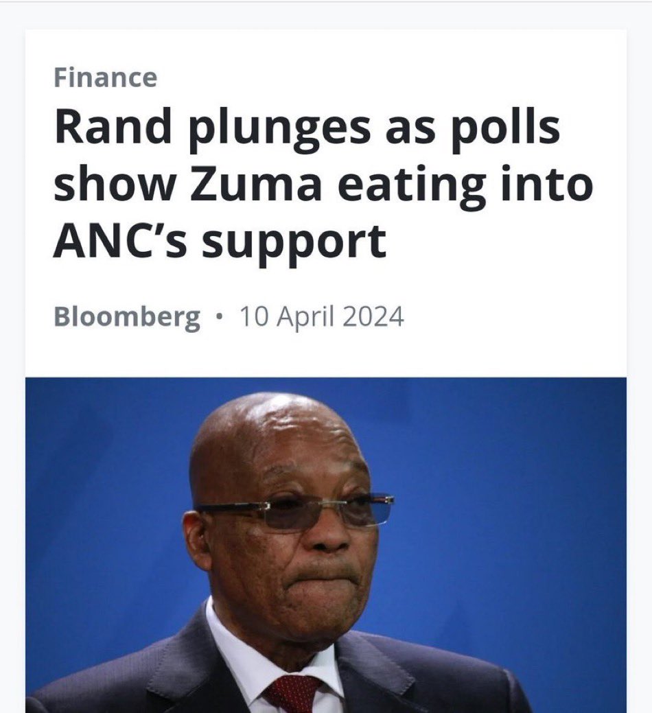 President Jacob Zuma wins some battle. The Rand falls 

But we had 

• loadshedding 
• Covid R500 billion 
• the Rand manipulation 
• Phala Phala sofa money

Nothing happened on the Rand

We must be sure Zuma is against them and Ramaphosa is for them