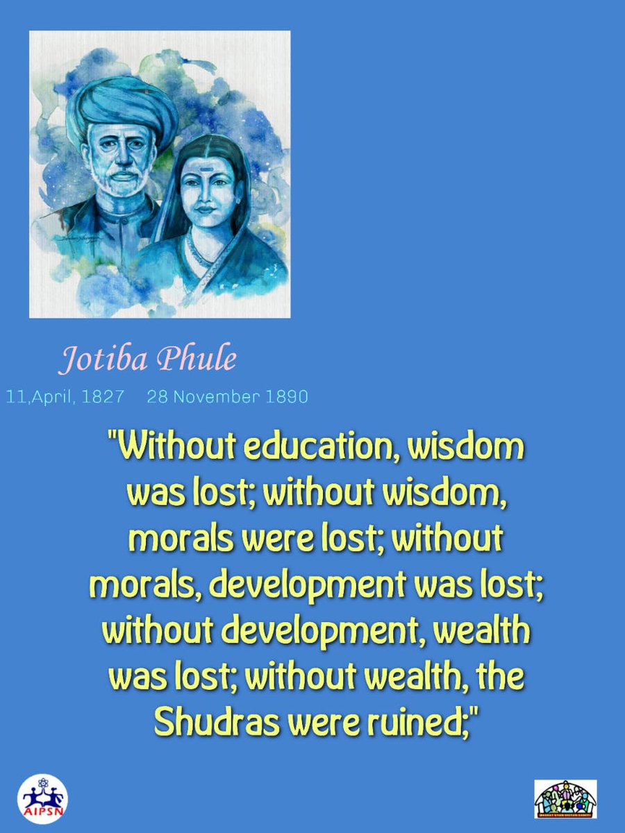 #JyotiraoPhule 11 Apr 1827  #EducationForAll 
@JanaVigyan