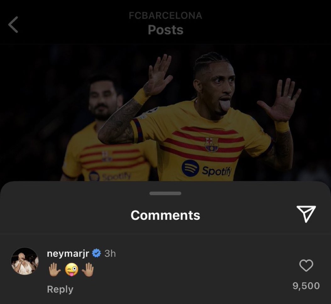 Neymar replying to Raphinha 🥰🔥