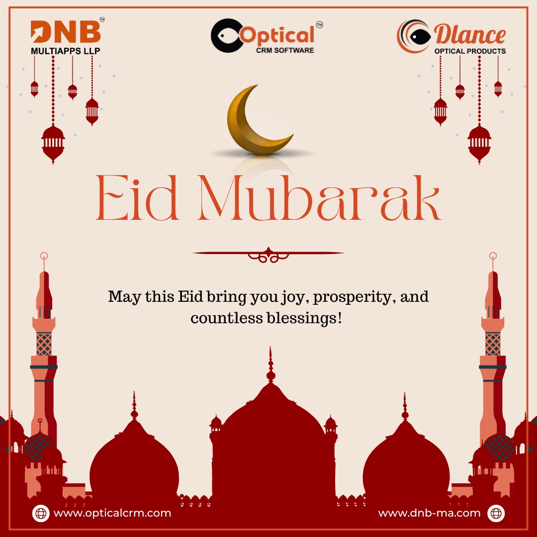 CrmOptical's tweet photo. May your Eid be filled with joy, blessings, and cherished moments shared with loved ones. Eid Mubarak!

#eidmubarak #eidgreetings #dlance #opticalcrm #crmsoftware #softwaredevelopment https://t.co/s0wLB9kxF5