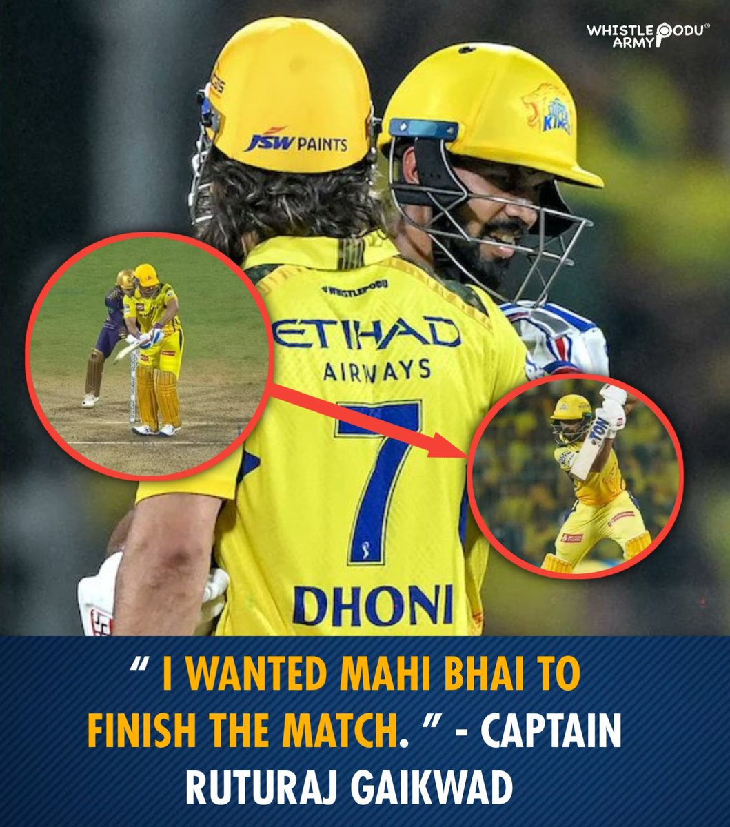 'Little bit of nostalgia for me. My first 50 in IPL, Mahi bhai was with me and Today I wanted Mahi Bhai to finish the game - Ruturaj 💛 #WhistlePodu #CSK #Yellove