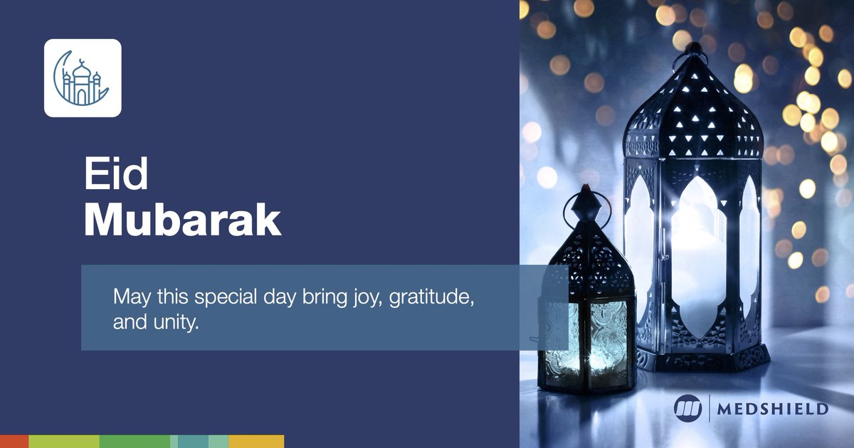 Eid Mubarak! Wishing you health & happiness from all of us at Medshield. 🌙 #Eidmubarak2024 #MedshieldSA #EidUlFitr #EidMubarak