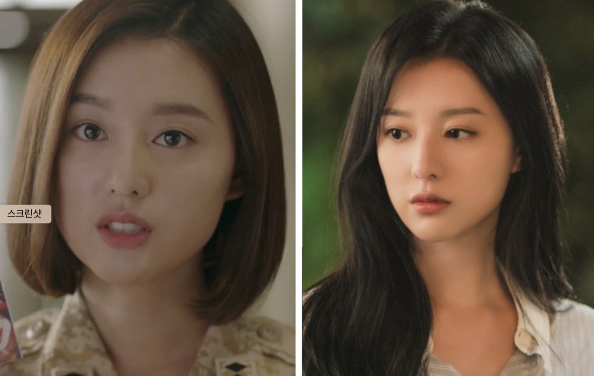 KDramaHandle's tweet photo. #KimJiWon's 2 major changes that led to her stunning transformation in #QueenOfTears from her past roles in #DescendantsOfTheSun #FightMyWay and #MyLiberationNotes.
1. From Straight Eyebrows to Arched Eyebrows.
2. Slimmed Down Jawline
#김지원 #눈물의여왕 #쌈마이웨이 #나의해방일지 #태양의후예