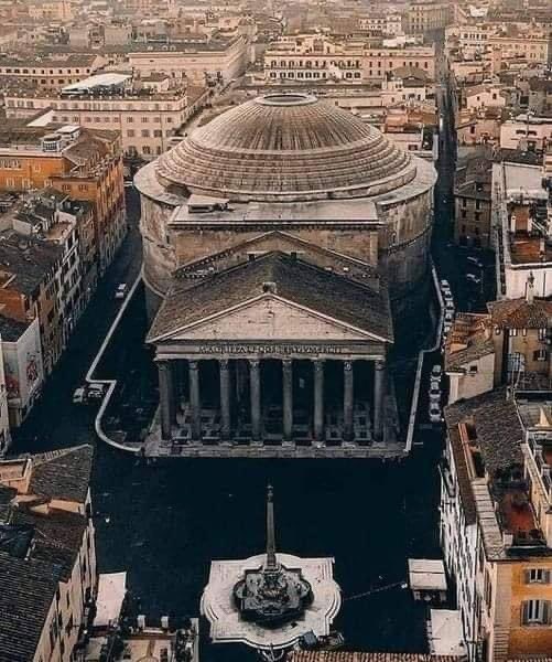 Did u know the Pantheon is still the largest unsupported concrete dome in the world, two millennia after its construction and it’s still the best-preserved of Rome's ancient monuments. Built by Hadrian over Marcus Agrippa's earlier 27 BC temple, it has stood since around AD 125.