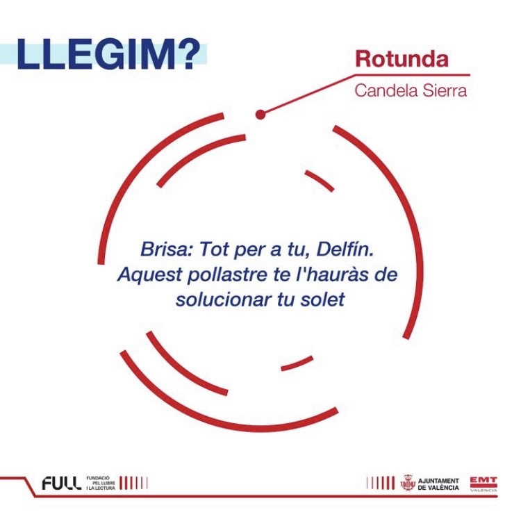 Gran iniciativa de @FundacioFull y @emtvalencia para el fomento de la lectura en los transportes públicos. Muchas gracias por incluir #Rotunda de @candelasierra_ entre las recomendaciones 💕