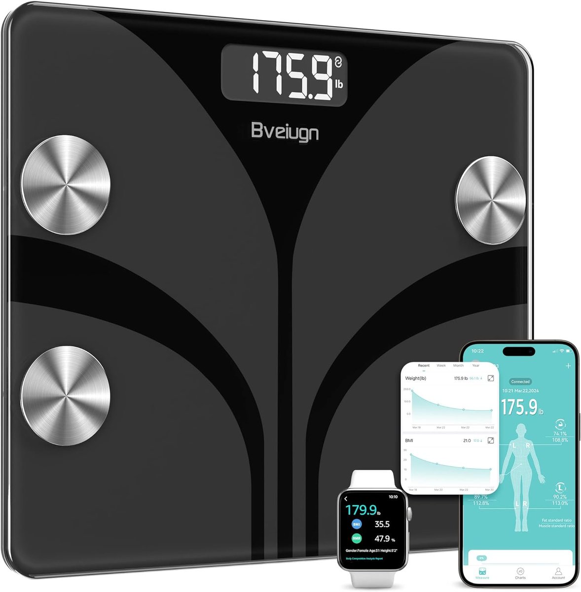Scale for Body Weight, Bveiugn Digital Bathroom Smart Scale LED Display, 13 Body Composition Analyzer Sync Weight Scale BMI Health Monitor Sync 

😯 Discount (49%)  Limited Time Deals

🔥  Price :   $  25.25

➡️ amzn.to/4cU102w

#ad #Amazon #Deals #Weightscale