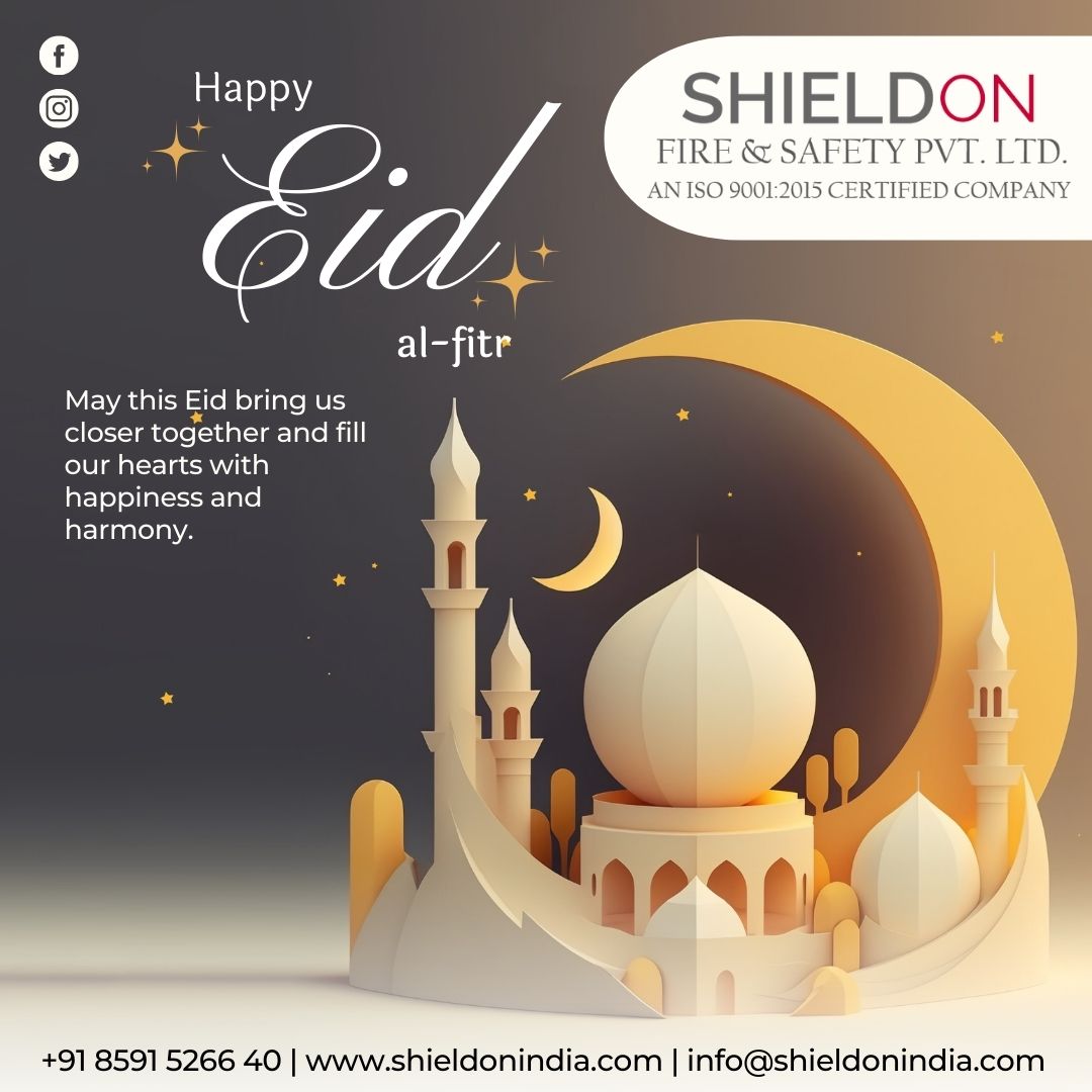 Shieldon Fire & Safety Pvt. Ltd. wishes you a joyous Eid al-Fitr filled with blessings & togetherness.🌙✨ For peace of mind during your celebrations, we're offering a complimentary fire safety inspection.
#shieldonfiresafety #safetyfirst #safetytips #eidalfitr #eid #eidmubarak