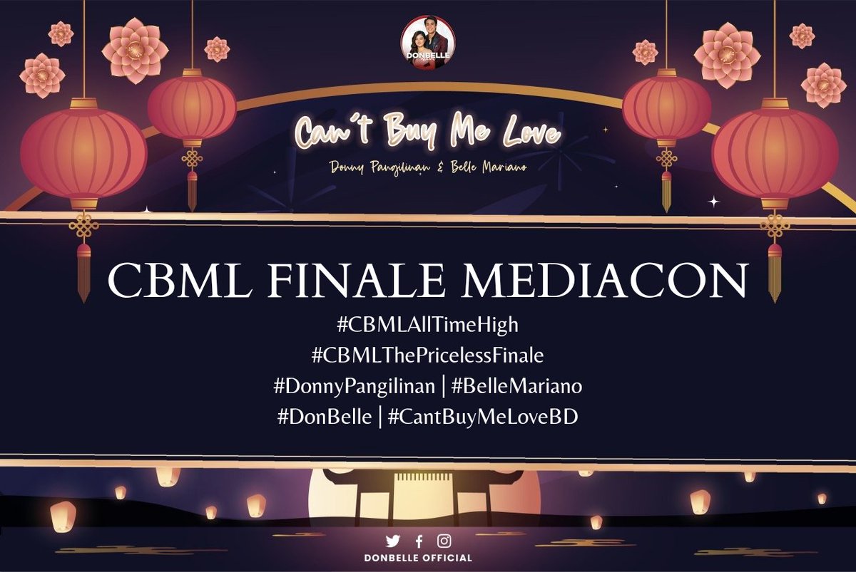 Almost at the end. Just a little bit more to Bingo and Ling's story! Or is it?

CBML FINALE MEDIACON

#CBMLAllTimeHigh
#CBMLThePricelessFinale
#DonnyPangilinan | #BelleMariano
#DonBelle | #CantBuyMeLoveDB