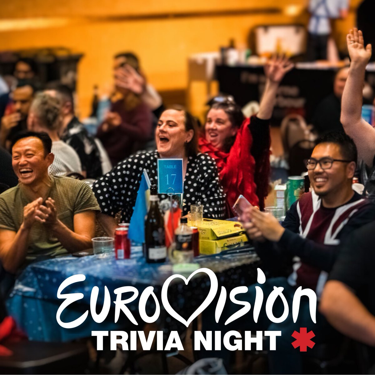 Last year's Trivia Night looked like a blast! This year we're selling tickets for groups of 4 or 8. If you want to come but your friends are flaky we have a limited run of single tickets, too. Find out more and get your ticket at events.humanitix.com/eurovision-tri…