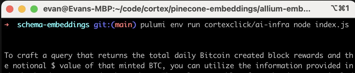 IMO the biggest problem in LLM developer experience is workflow. Want to index records in pinecone? Need an OpenAI API call for that. Many such examples. @PulumiCorp ESC is the one saving grace. Save, and use all of these secrets from disparate platforms in one command: