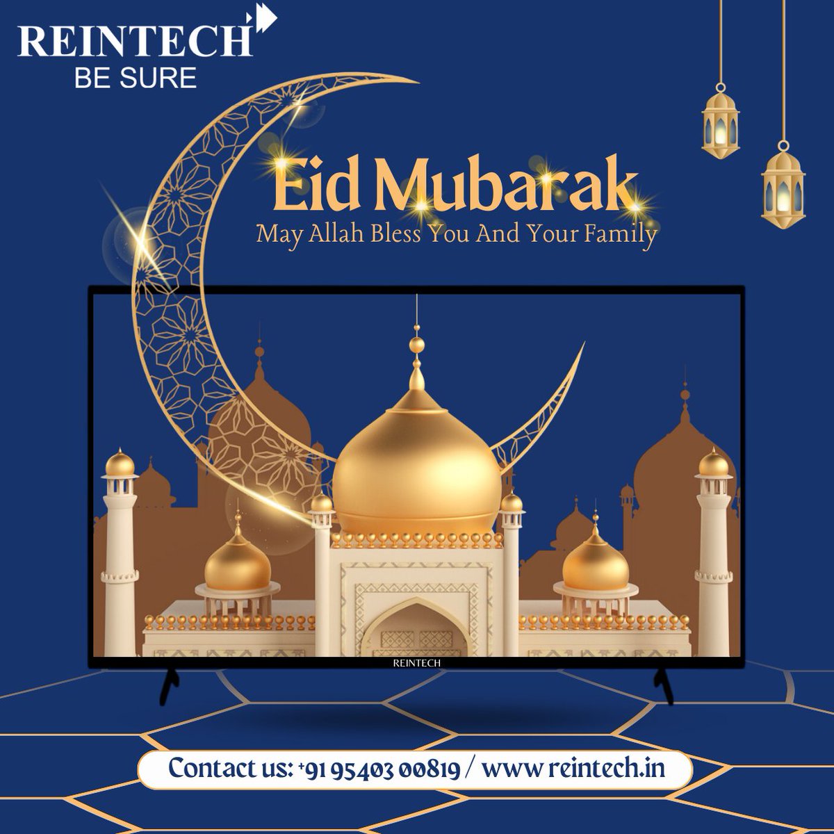 Eid Mubarak from Reintech Electronics Pvt Ltd. May Allah bless you and your family!🌙✨ #EidMubarak #HappyEid #Ledtv #Manufacturing #Festival #Reintech #Besure #Eidmubarak #Eid2024 #EidAlFitr2024
